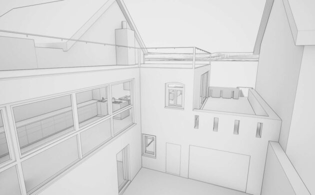 Projekt Erweiterung Wohnraum im Innenhof bei Altbau in Winningen